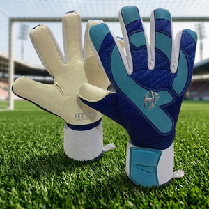 Goalkeeper <b>Gloves</b> Front Palm Contact <b>Latex</b> And Backhand Sublimation Printing Private Label Attached Strap Medius Cut - Product Image 2