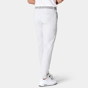 Pantalon de golf pour homme, style business, coupe droite, blanc, coupe slim, brodé, tissu extensible respirant, pantalon sportif - Product Image 3