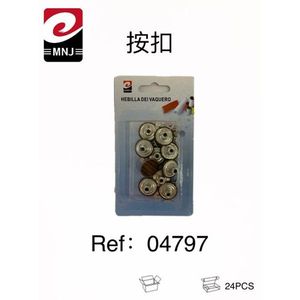 Mnj Snap Fasteners 24Pcs Metal Buttons For Craft Sewing Ref 04797 - Product Image 2
