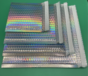 Biodegradable Holográfico <span class=keywords><strong>Poly</strong></span> Mailing Jewelry Packaging Rose Gold <span class=keywords><strong>Pink</strong></span> White Sobre Bolsa Burbuja para Promoción de Supermercado - Product Image 4