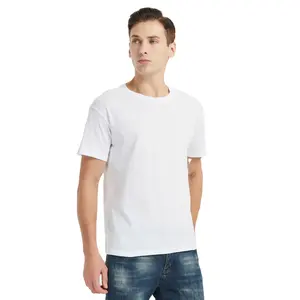 Wholesale Cotton polyester plain men's t-shirts custom logo printing mens designer clothing high quality stock t-shirt for sale
