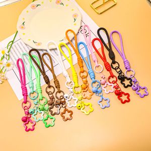 Colorful Knotted Rope Key Wrist Strap Hollow Star Clasp Bell Ornament Handmade <b>Lanyard</b> for Bag Pendant Keychain DIY Accessory - Product Image 1