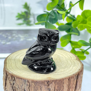 Gufo in Ossidiana Nera Naturale <span class=keywords><strong>di</strong></span> Alta Qualità, <span class=keywords><strong>Pietra</strong></span> Curativa Intagliata per Decorazione - Product Image 6