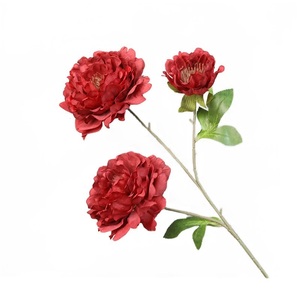 ดอกกุหลาบสีแดงกำมะหยี่ที่สมจริงก้านเดียวเทียมสัมผัสจริงสำหรับงานแต่งงานบ้านปาร์ตี้วันแม่คริสต์มาสอีสเตอร์ - Product Image 5
