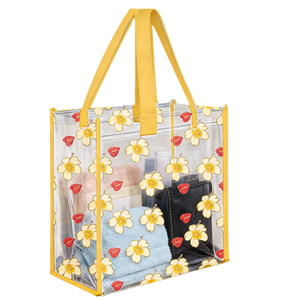 Bolso de Mano Abierto, Elegante, Transparente, Casual, Ligero, Resistente al Agua, con Estampado de Anthurium y Plumeria, Diseño Personalizado, para Verano y Otoño - Product Image 1