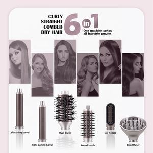 RUCHA Fer à Boucler 6-en-1 Multi-Fonctionnel : Peigne Chauffant, Sèche-<span class=keywords><strong>Cheveux</strong></span>, <span class=keywords><strong>Brosse</strong></span>, Fer à Friser Automatique Infrarouge Ionique - Product Image 6