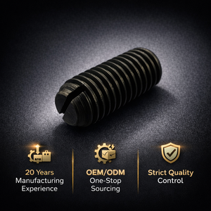 Vis sans tête à pointe plate fendue en acier au carbone noir zingué CNS 4478 métrique - Product Image 1