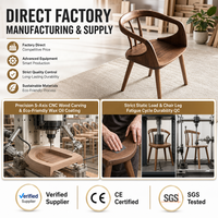 Chaises de salle à manger scandinaves en bois massif pour la maison Chêne pour la maison Bureau Entrepôt Restaurant Café-Style nordique