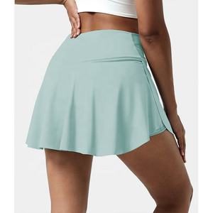 ملابس تنس نسائية عالية الخصر تنورة رياضية <span class=keywords><strong>2</strong></span> في 1 تصميم لياقة بدنية تمارين اليوغا تنورات تنس للفتيات - Product Image 2