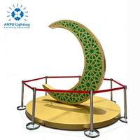 Lumière LED géante en forme de croissant de lune islamique Anpu Lighting, en ABS, étanche pour l'extérieur, décoration de chambre et de mosquée pour le festival du Ramadan
