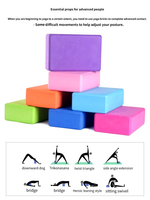Brique de yoga en EVA haute densité, légère, support stable, bords arrondis, couleur personnalisée, faible MOQ, bloc de yoga
