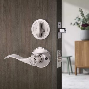 Front <strong>Door</strong> Lever Lockset With Single Cylinder Deadbolt Combination Set <strong>Door</strong> <strong>Knob</strong> With Lock and Deadbolt Reversible - Product Image 6