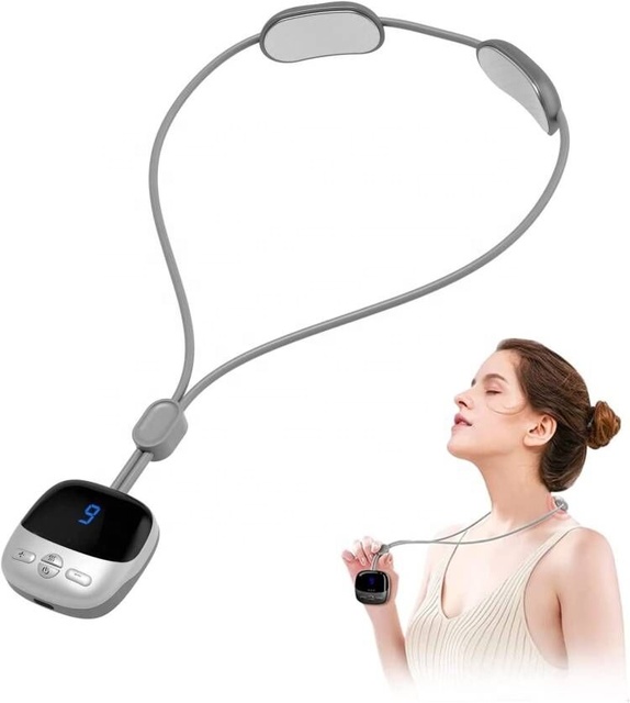 Phenitech Electric Pulse Neck Massager Cordless, Fashion Pendant Intelligent EMS Neck Massager with Heat