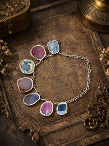 Natural stone necklace seven color Necklace <b>chain</b> style women necklace daily wear girls jewelry export at lowest price - Product Image 1
