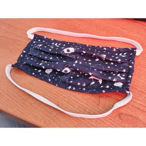 * OUTLET * 4 maschere per bambini con Design stella stella blu cielo realizzate in Italia TNT tessuto-casa e giardino/dispositivi di protezione - Product Image 2
