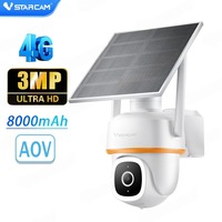 Caméra solaire AG30 3MP AOV 4G avec batterie 8000mAh, détection humaine, caméra sans fil, audio bidirectionnel, vision nocturne, étanche