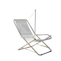 Chaise de jardin pliante moderne en aluminium, chaise longue de camping extérieure, chaise à bascule de plage, chaise suspendue de patio pour l'extérieur
