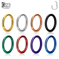 1Pc G23 Titanium Hinged Segment Nose Ring 16G 14G Nipple Clicker Ear Cartilage Tragus Helix Lip Piercing Perhiasan Tubuh Fashion