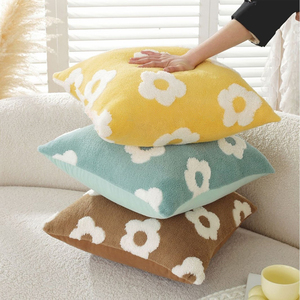 <span class=keywords><strong>Housse</strong></span> de coussin carrée en coton pelucheux pour canapé, motif floral, décoration intérieure, amovible, broderie, <span class=keywords><strong>avec</strong></span> <span class=keywords><strong>fermeture</strong></span> éclair - Product Image 2