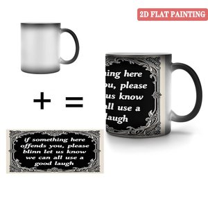 Frosted Black <b>Ceramic</b> Mug 11oz Heat Sensitive Color Changing <b>Cup</b> For Hot Drinks - Product Image 4