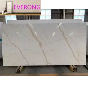 Canada popular type 3cm thick calacatta gold pattern quartz stone slabs easy clean benchtop