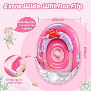 Baby Pool Float with UPF50+ <b>Sun</b> Protection <b>Canopy</b> & Toy Play Console Toddler Float for 6-36 Months Boys Girls - Product Image 2