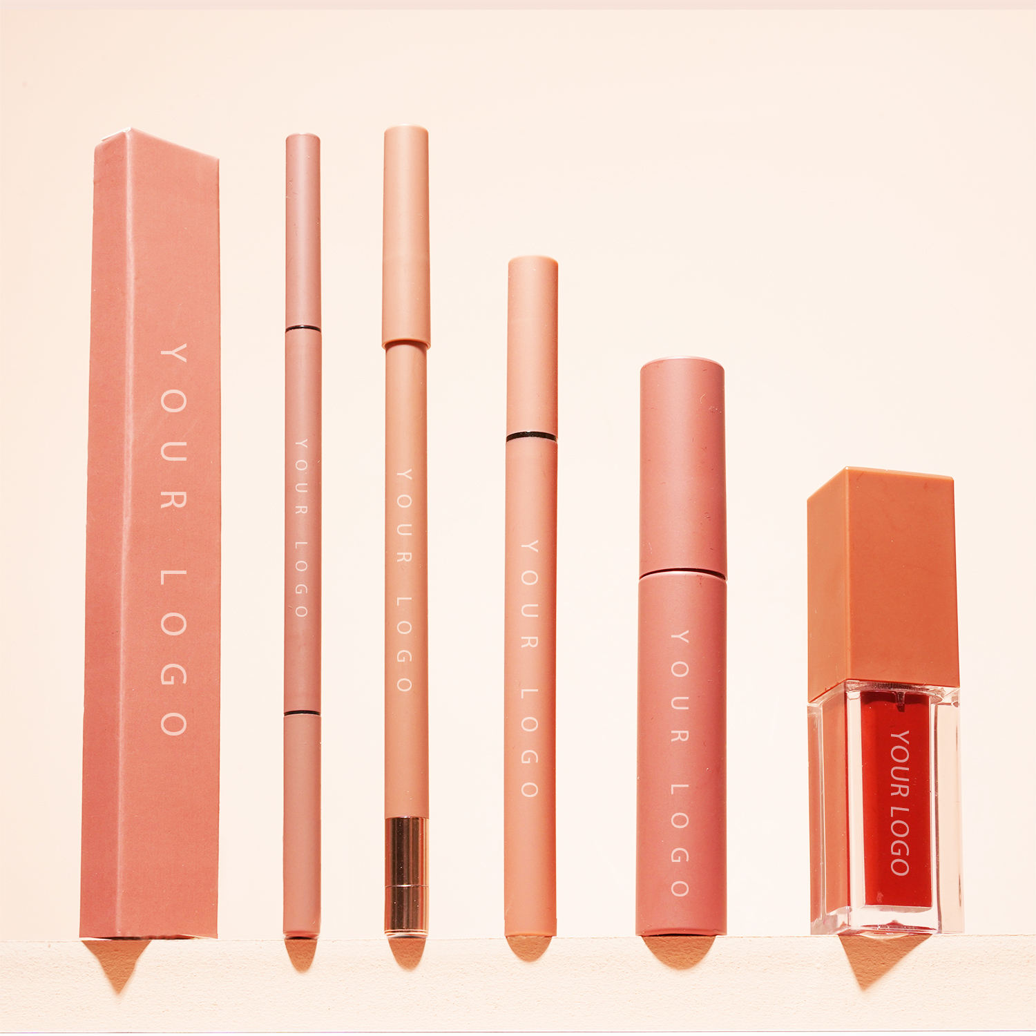 makeup set logo custom Eyebrow Pencil Liquid Eyeliner Mascara lipstick and lip liner set matte long lasting tatoo custom logo