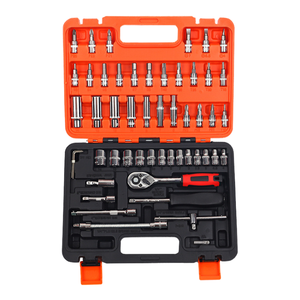 High Quality 46PCS CR-V Socket Wrench Set Hand Tool Ratchet Spanner Screwdriver Bits Carbon Steel Hard Case OEM Car Repair