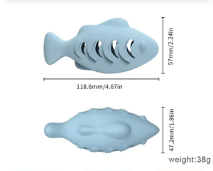 Juguete masticable de silicona ecológico en forma de pez para gatos, limpieza de dientes y roer, juguete para mascotas - Product Image 6