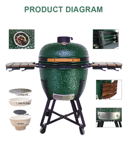 Barbecue <span class=keywords><strong>Kamado</strong></span> en céramique <span class=keywords><strong>SEB</strong></span> 23,5 pouces, barbecue au charbon de bois pour cuisine extérieure, fumoir <span class=keywords><strong>Kamado</strong></span>, barbecue en céramique - Product Image 3