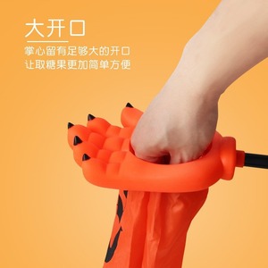 Bolsa de Dulces de Halloween con Diseño de Palma, Naranja y Negra, Accesorio para el Juego de Truco o Trato, Suministros de Halloween Portátiles - Product Image 1