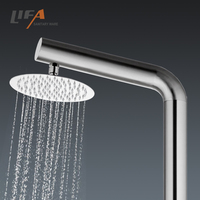 Colonne de panneau de douche de piscine extérieure en acier inoxydable de luxe pour plage et jardin