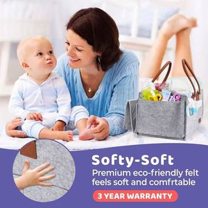 Custom LOGO Foldable Large Capacity Felt Diaper Bag <b>Storage</b> <b>Basket</b> Felt Mommy Nappy Caddy Organizer Tote Bag - Product Image 4