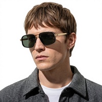 Nouvelles lunettes de soleil polarisées UV400 à double pont en acier ultra-léger pour hommes, idéales pour la pêche et la conduite