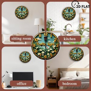 Round Wooden Wall <b>Clock</b> 25x25Cm Nordic <b>Silent</b> Non Ticking Bedroom Decor - Product Image 2