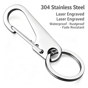 Factory Supplies Stainless Steel Waist Keychains, High-end Car Keychains with Keyring <strong>Brackets</strong>, Customized logo Carving Pendants - Product Image 3