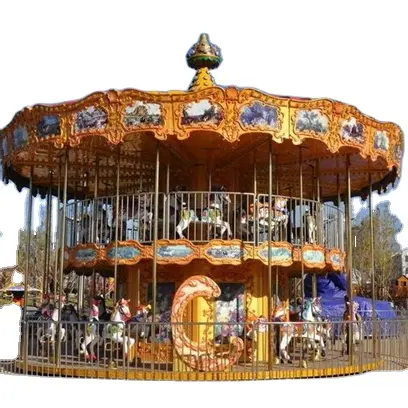 Công Viên Giải Trí Chất Lượng Cao Rides Hai Tầng Carousel Horse