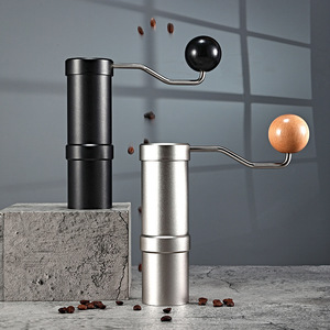 Argento acciaio inossidabile titanio placcatura a cinque stelle Burr manuale macinacaffè portatile mulino 420 acciaio inossidabile bave Coffe - Product Image 5