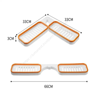 Support mural rotatif pliable double usage pour éponge et savon, organisateur d'angle pour lavage des mains, vente en gros directe usine - Product Image 3