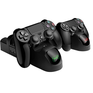 แท่นชาร์จคอนโทรลเลอร์ PS4 แบบคู่ พร้อมพัดลมระบายความร้อนและที่เก็บแผ่นดิสก์ สำหรับคอนโซล PS4 Slim Pro - Product Image 2