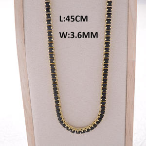 18k 金镀金 3.5 毫米杯形链网球链时尚颈链项链，带 4 爪镶嵌 CZ Oro Laminado 新款时尚珠宝 - Product Image 4