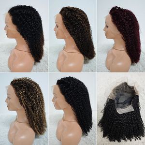 Promotion Letsfly : Perruque Jerry Curly 200% en Cheveux Humains Naturels, Couleur Naturelle, Lace Front 13x4, pour Femmes Noires, 250 grammes - Product Image 5