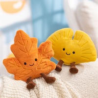 Nouvelle Arrivée Automne : Peluche Feuille d'Érable et Feuille de Ginkgo 31-50cm, Rembourrée en Éponge, Coussin Confortable, Pendentif Mural pour la Maison, Poupée d'Anniversaire