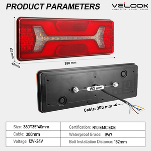 Feux arrière LED pour camion 12V 24V homologués ECE, feux arrière LED pour <span class=keywords><strong>remorque</strong></span>, camionnette, camion, feux de camion multifonctionnels - Product Image 4
