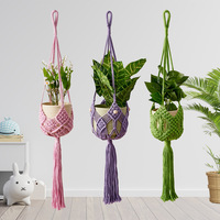 Nouveau sac en filet tissé simple pour pot de fleurs, décoration suspendue pour plantes