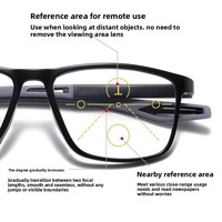 Lunettes de lecture photochromiques intelligentes à zoom éco-responsable avec verres gris, montures sport pour hommes, double usage vision de loin