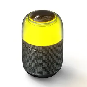 FANSBE Speaker Bluetooth portabel, ponsel berkemah luar ruangan, Handsfree 8W RGB ringan transparan kain jala bulat