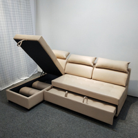 Vente d'usine : Canapé d'angle en cuir en forme de L, multifonctionnel avec rangement, inclinable et convertible en lit pour la maison