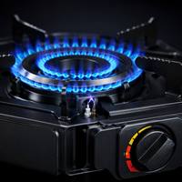 Réchaud de camping portable d'extérieur en métal, simple et manuel, pour cuisinière à gaz butane