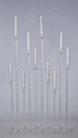 Vente en gros 10 bras fournitures de décoration de mariage grande pièce maîtresse de candélabre en métal doré